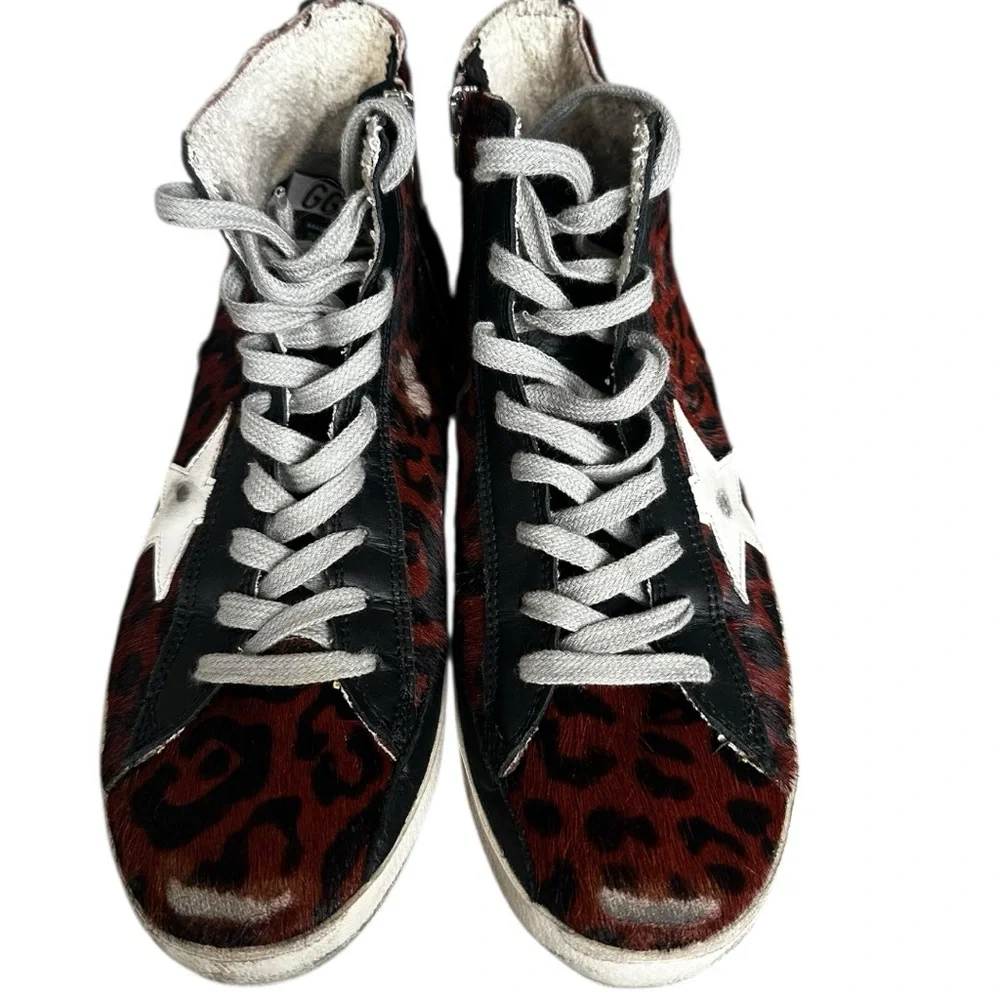 Golden Goose Leopard Print Sneakers womens 8‎ - Picture 2 of 8